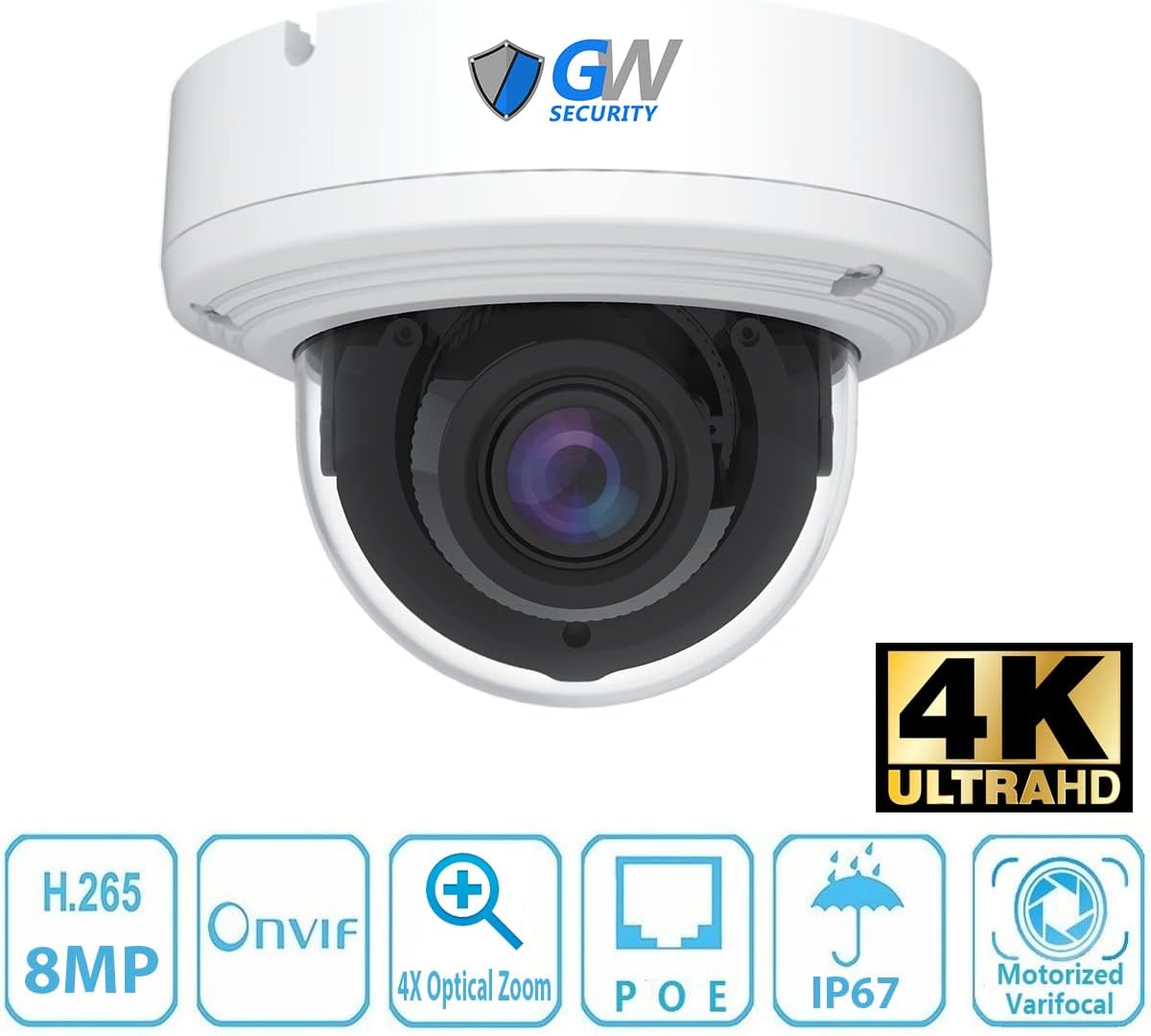 16 Channel 4K PoE IP Security Camera System with 8 Dome Cameras Y1356