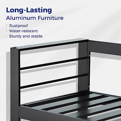 Aluminum 7 Seats Patio Furniture Set with Fire Pit Table S8476