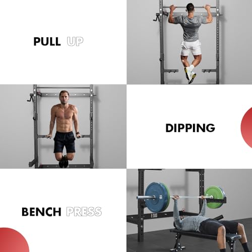 Folding Wall Mounted Squat Rack with Pull-Up Bar X314797