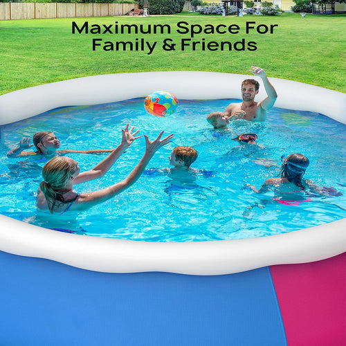 15ft x 35in Round Inflatable Swimming Pool Set with Filter Pump and Cover W32310