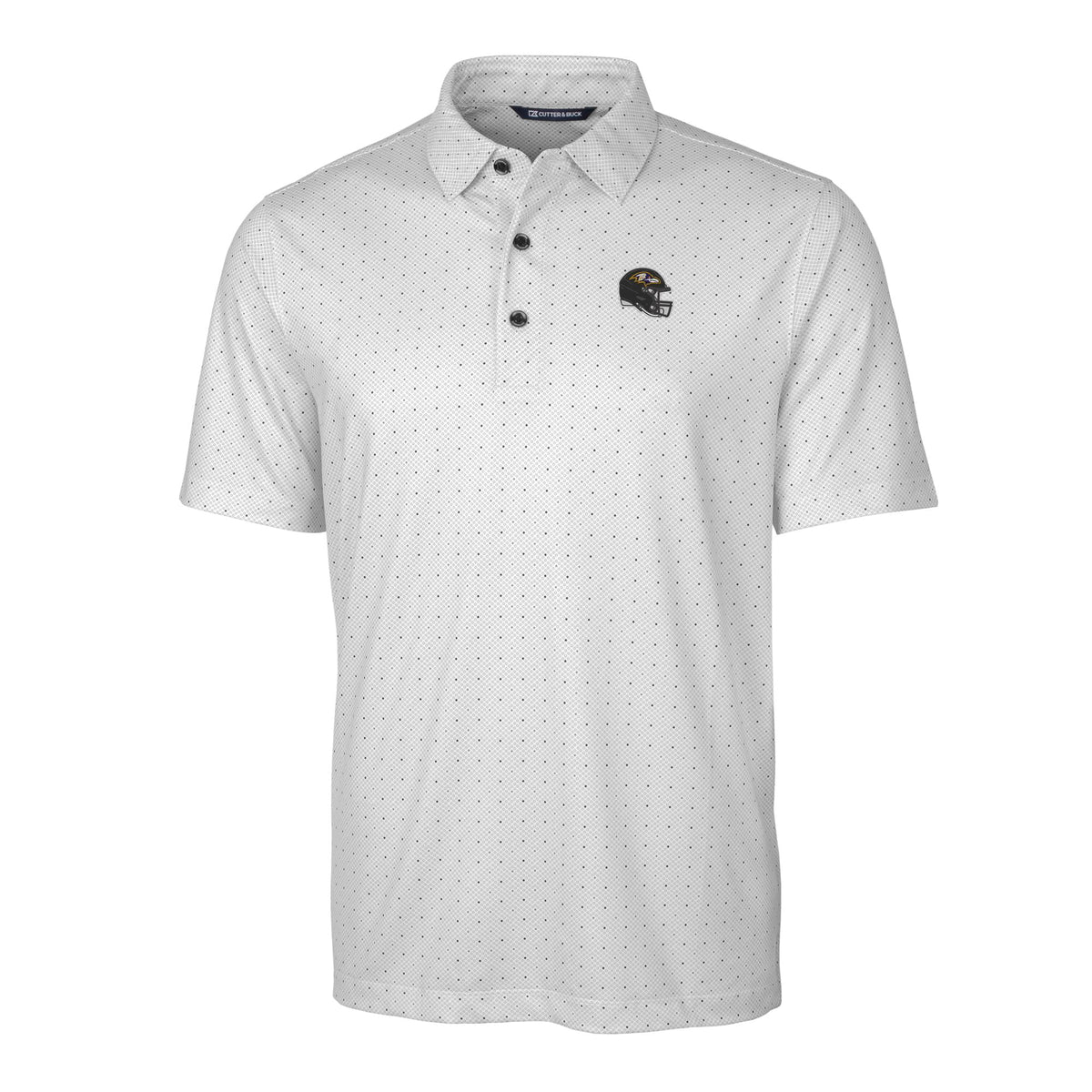 Charcoal Print Stretch Polo Q7397