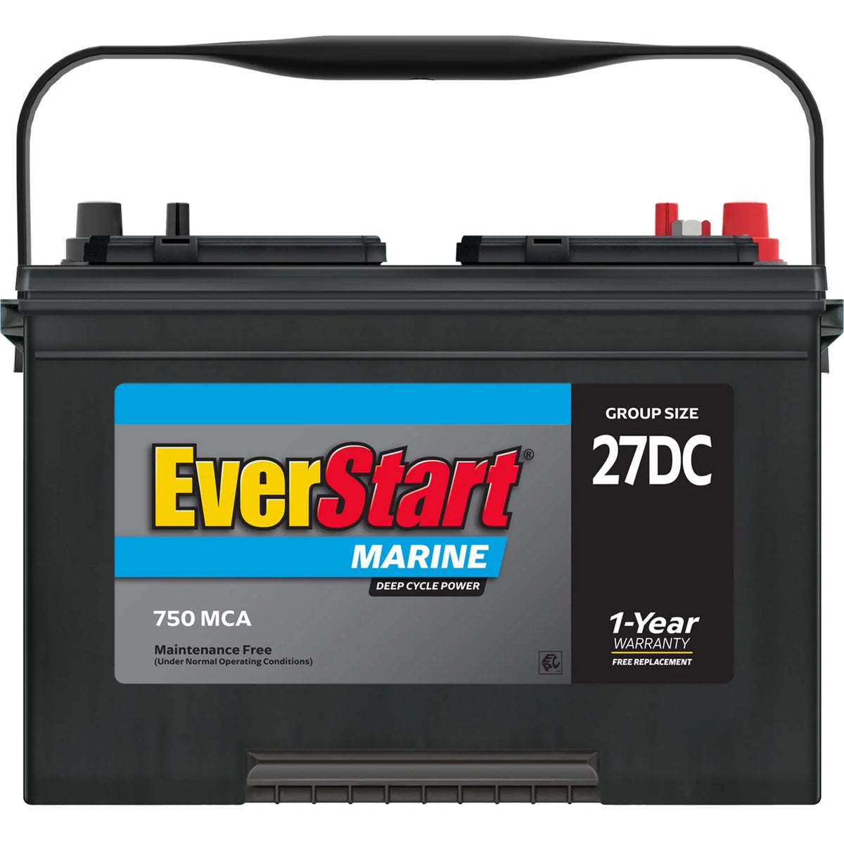 Lead Acid Marine & RV Deep Cycle Battery Group Size 27DC 12 Volt 750 MCA K559