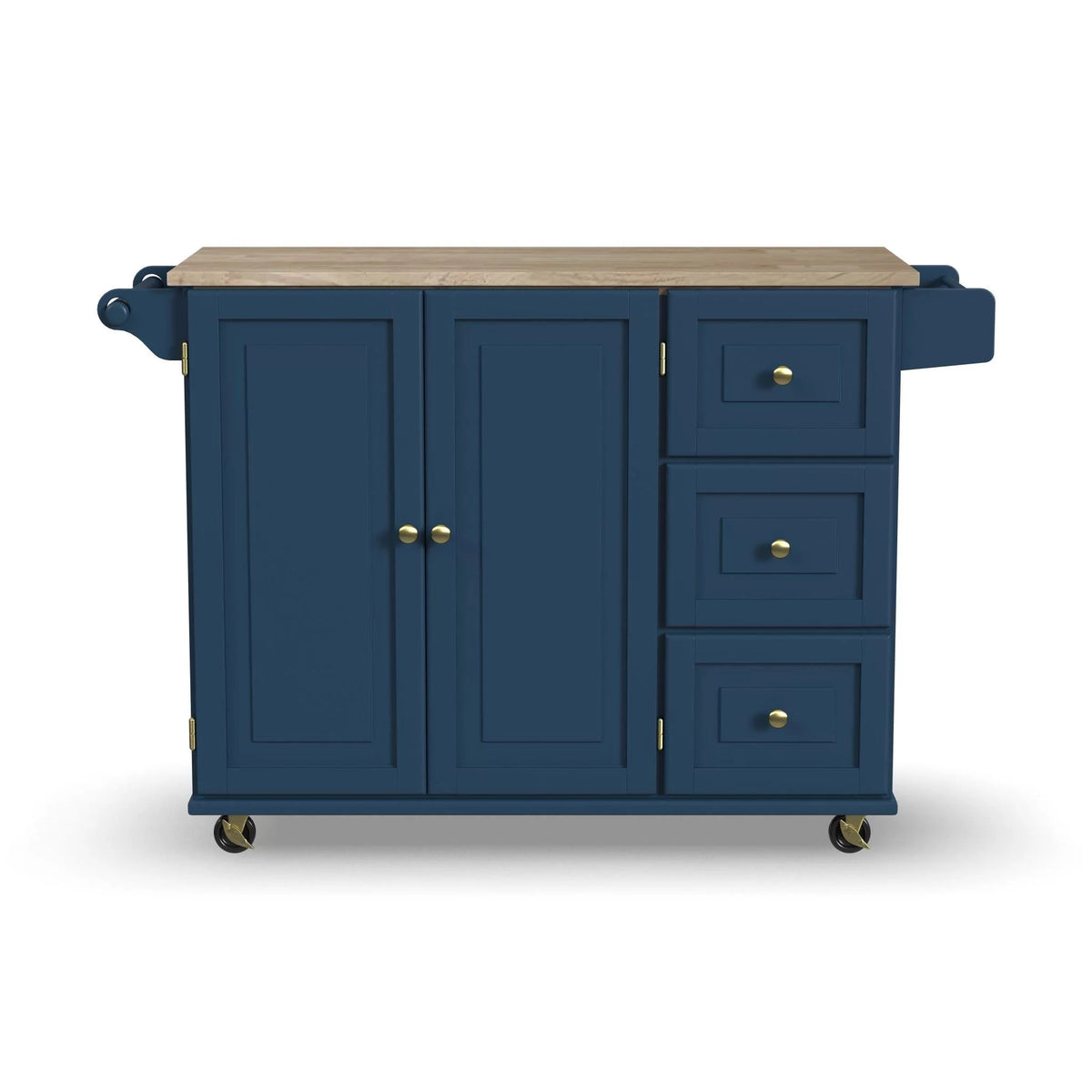 Blue Engineered Wood Kitchen Cart V7224