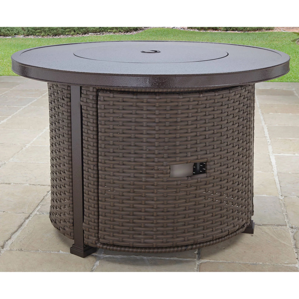 Round 50,000 BTU Propane Gas Fire Pit Table with Glass Beads R122