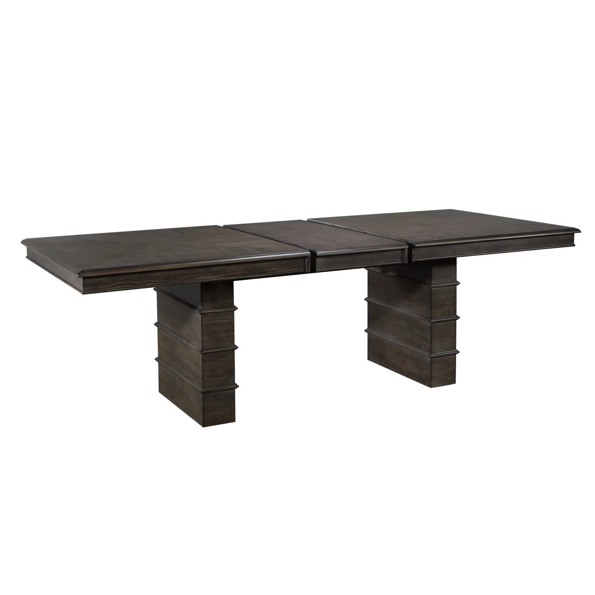 96" Rectangular Extendable Brown Solid Wood Dining Table O21503