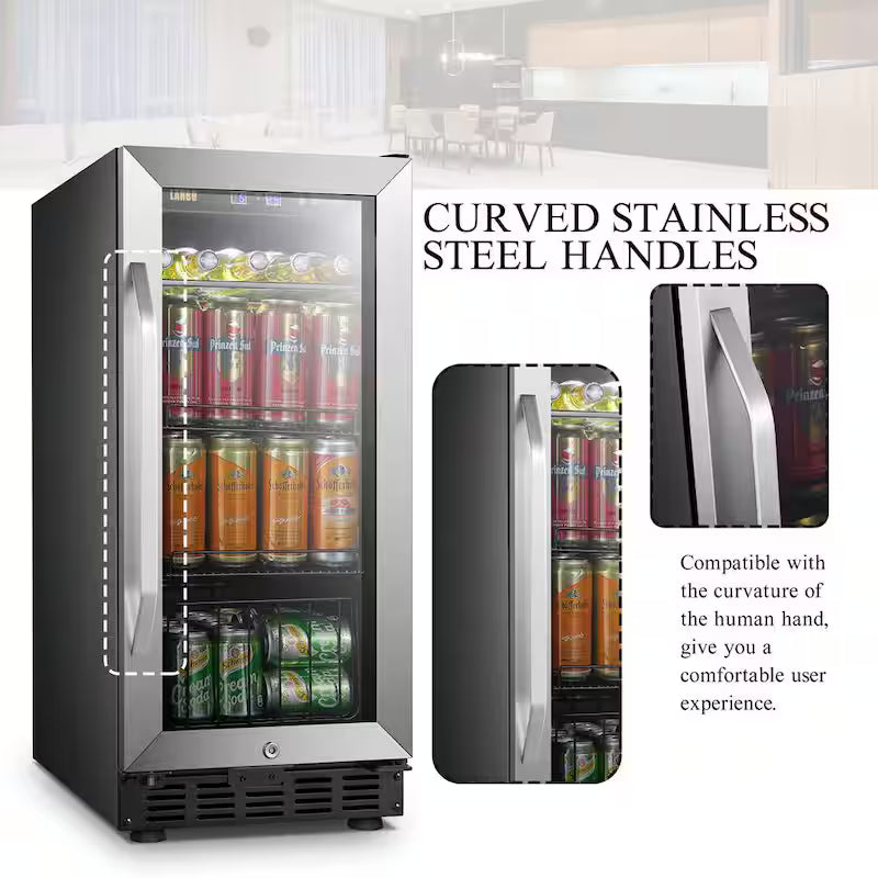 15 in. 70 Can Stainless Steel Beverage Refrigerator H420411