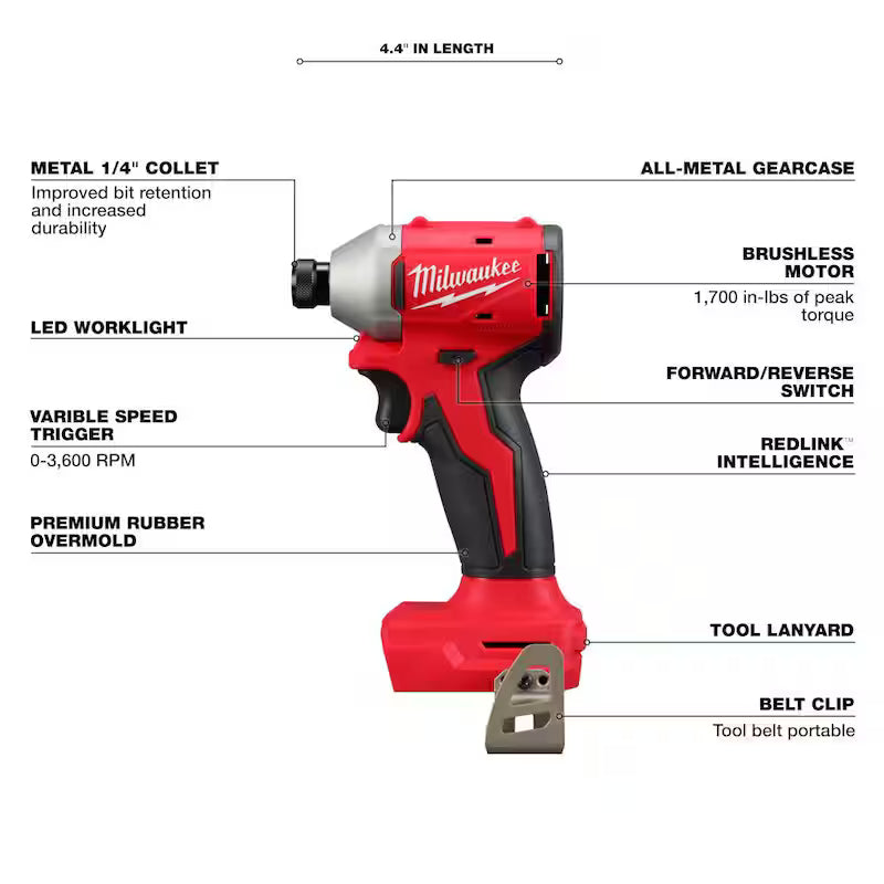 18V Brushless Cordless 1/4 in. Compact Impact Driver I9888