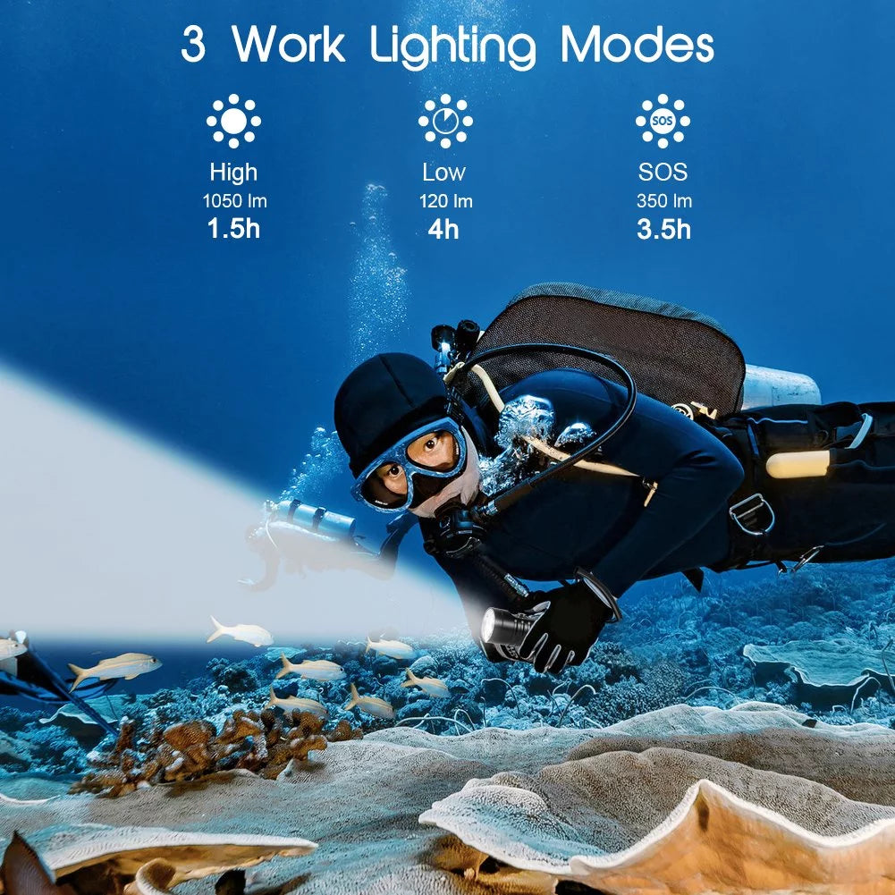 IPX8 Waterproof 1050lm Diving Flashlight I950342