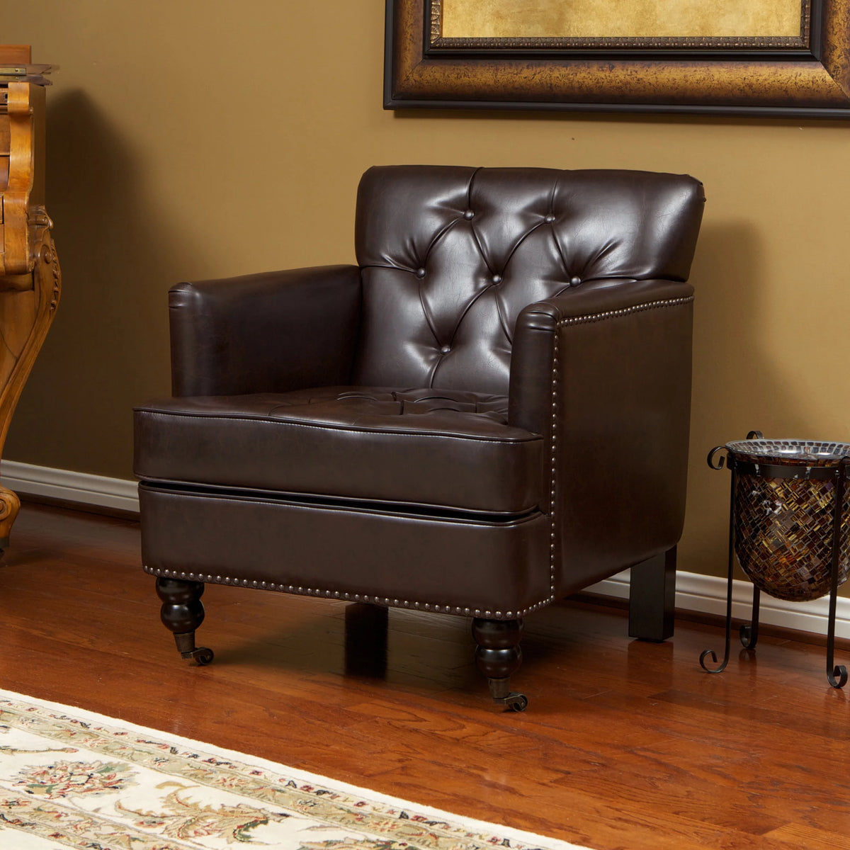 Brown Bonded Leather Club Chair M397536