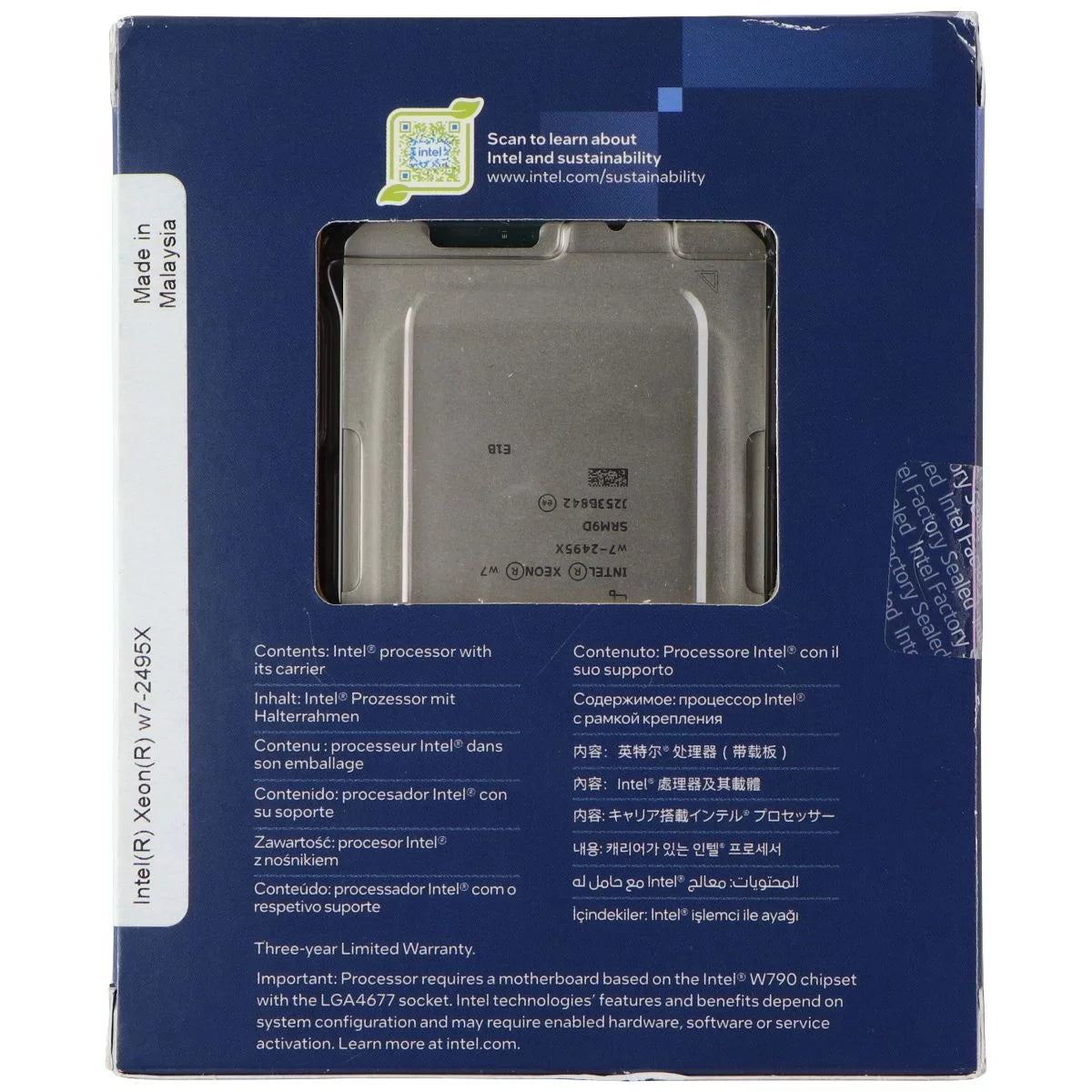 Xeon W7-2495X Processor 24 cores 45MB Cache W721594