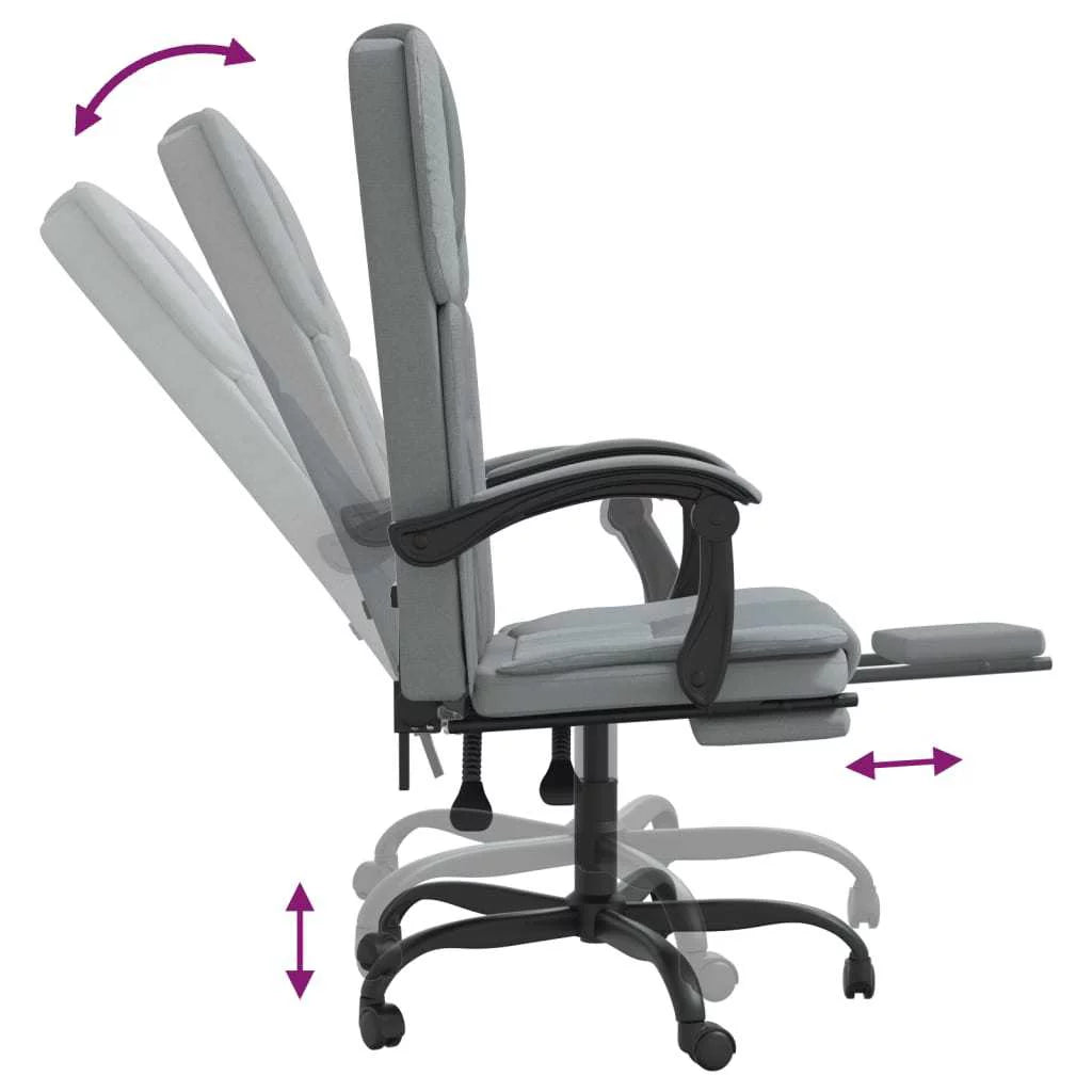 Light Gray Fabric Reclining Office Chair H9807