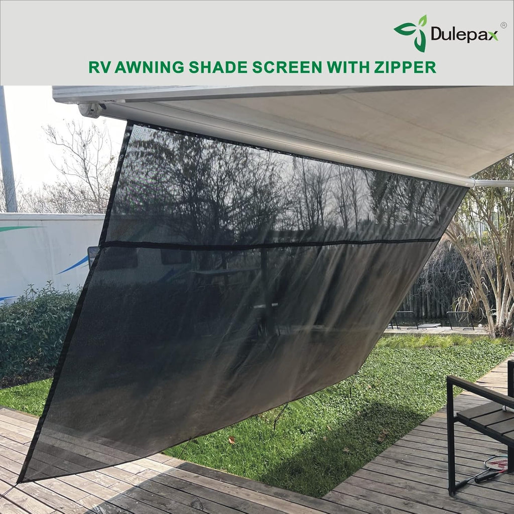 RV Awning Shade Screen with Zipper 8'X15'3'' W9060