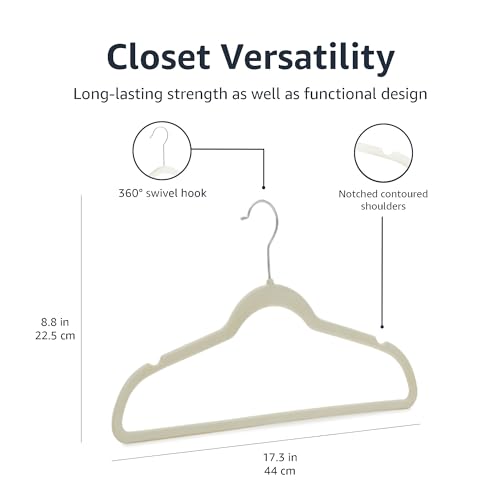 Velvet Non-Slip Suit Hangers, Pack of 50, Black V6663