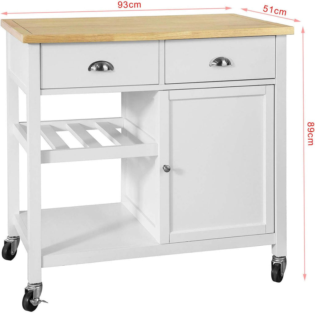 Kitchen Cart with Rubber Wood Top and Drawer G45108