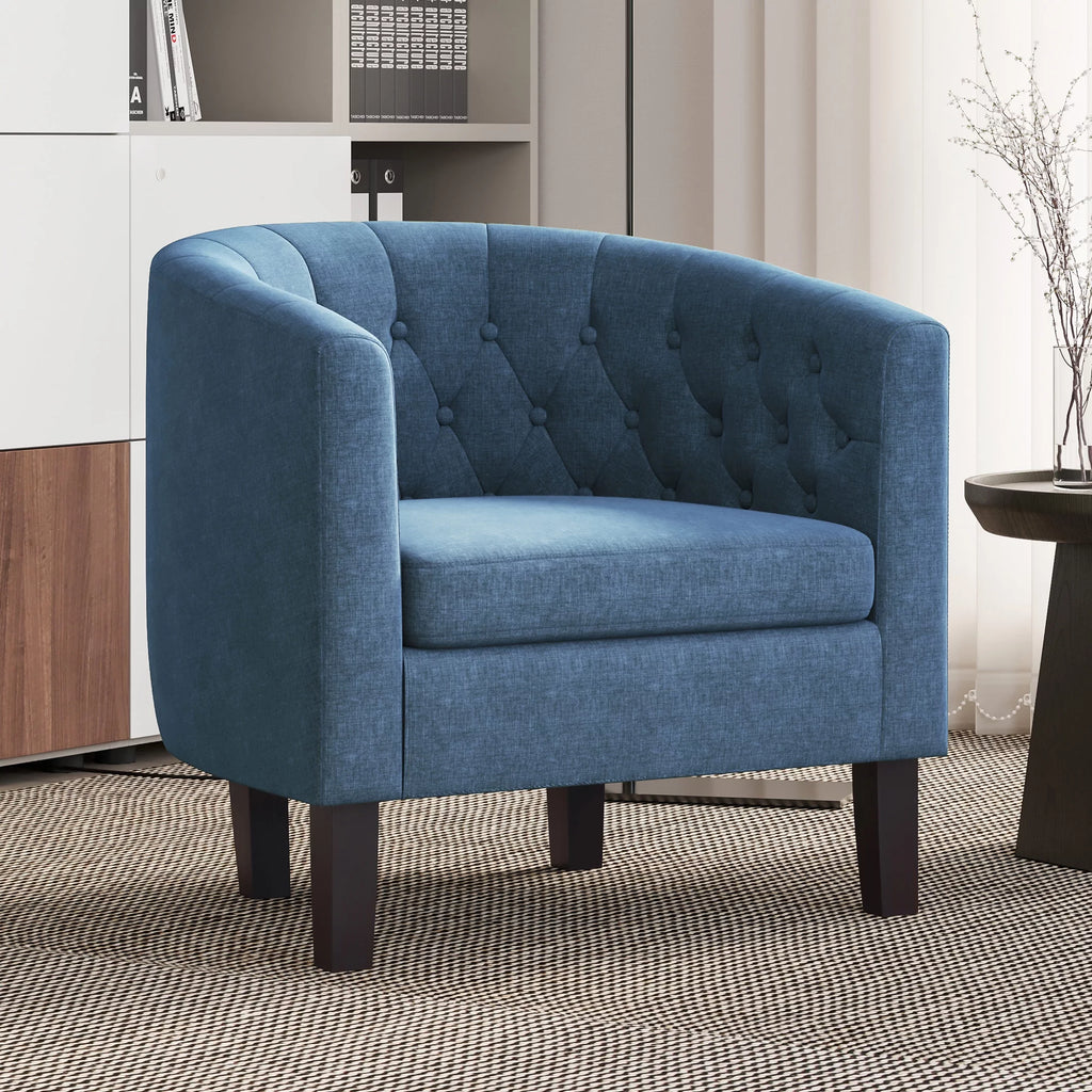 Green Tufted Barrel Accent Chair Y706