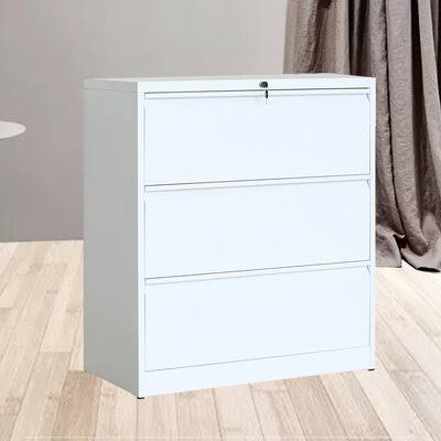 White 3 Drawer Lateral Filing Cabinet Q1638
