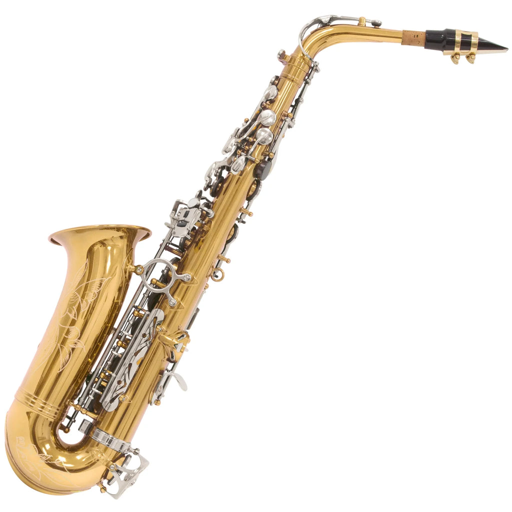 Eb Alto Saxophone with Tuner, Case, Mouthpiece, 10 Reeds T868