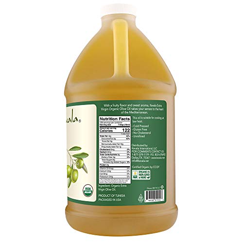 Extra Virgin Organic Olive Oil, Cold Pressed, 64 oz O829437