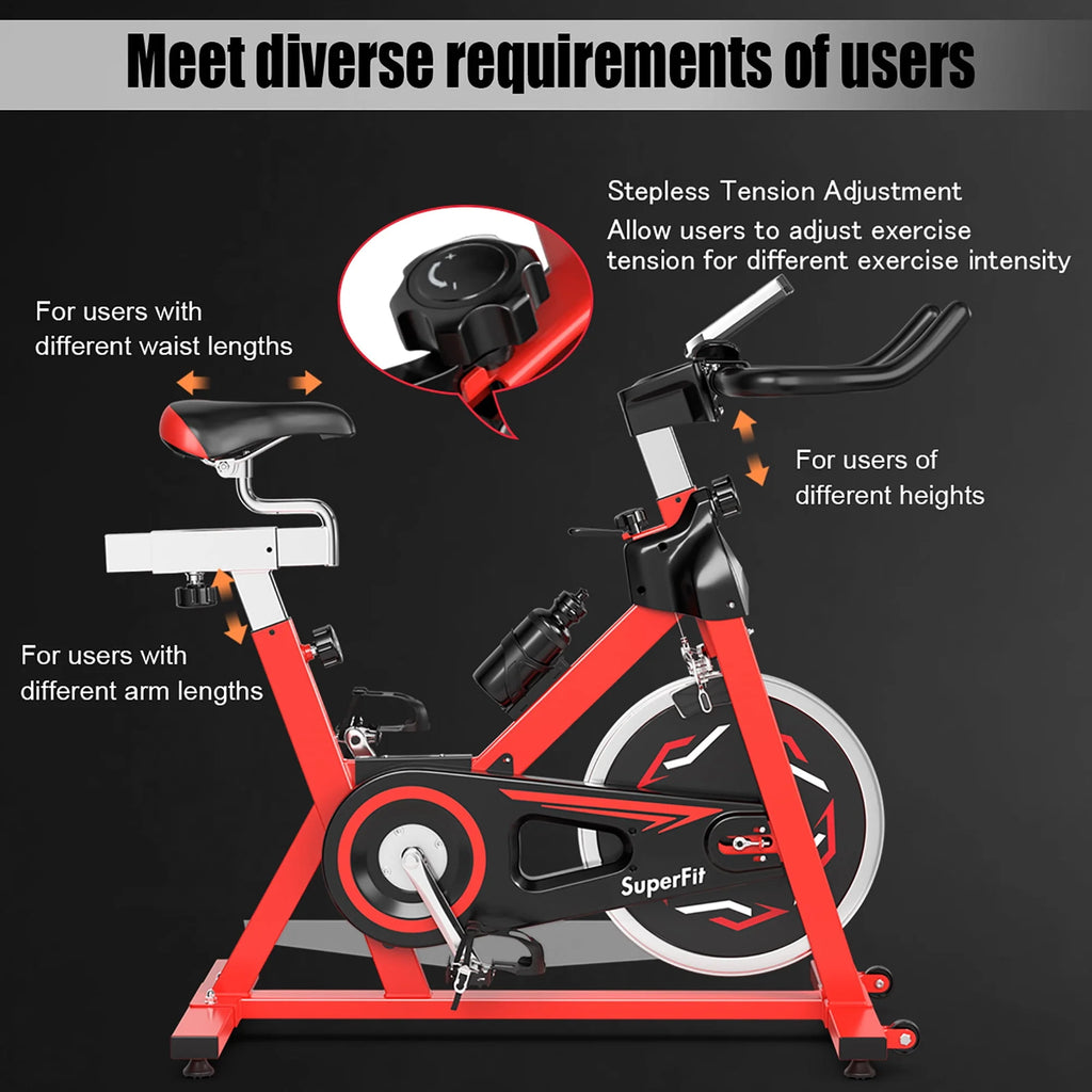 Indoor Fitness Cycling Bike with LCD Monitor Red V710117
