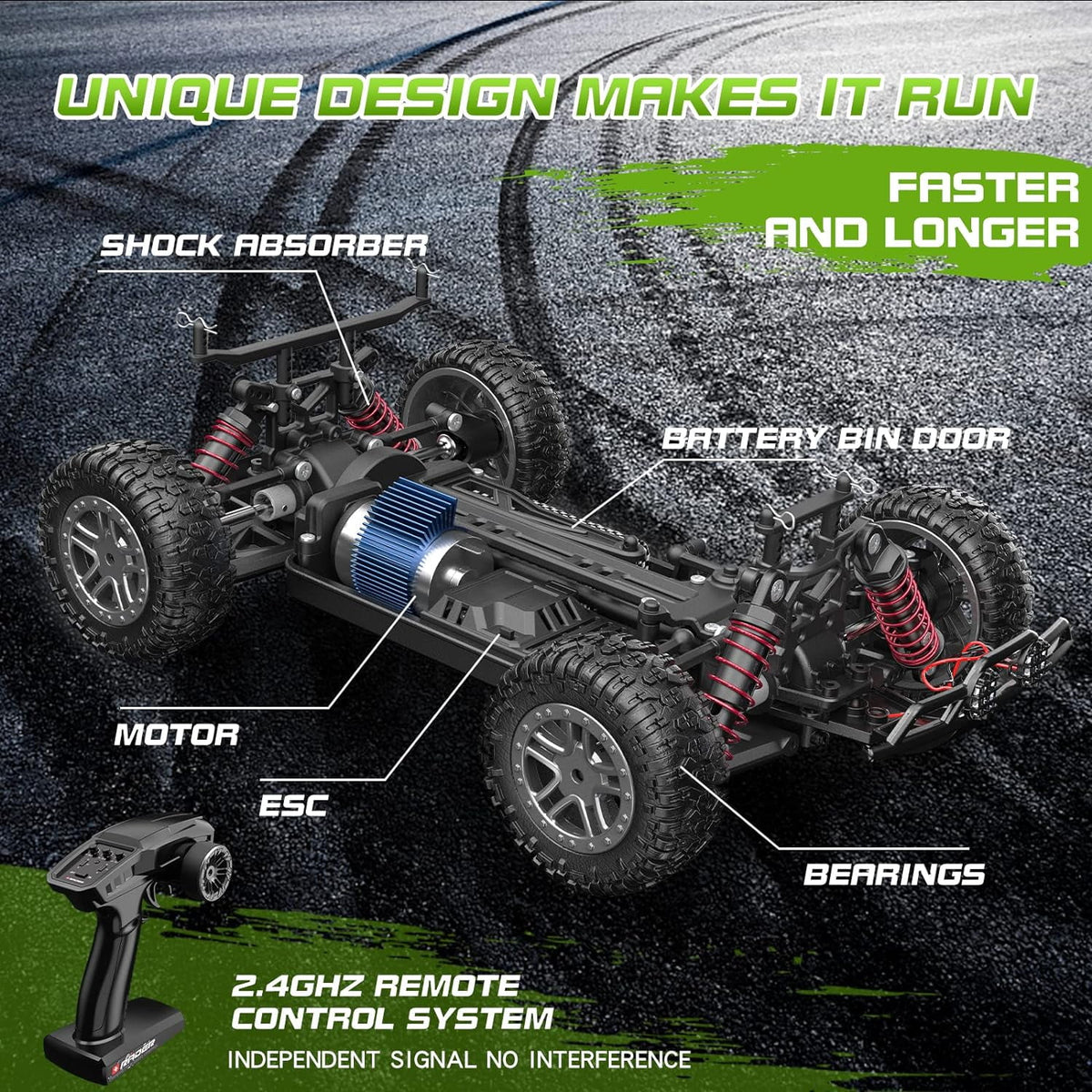 1:18 Scale High Speed Remote Control Car 4x4 Off Road Monster Car O994024
