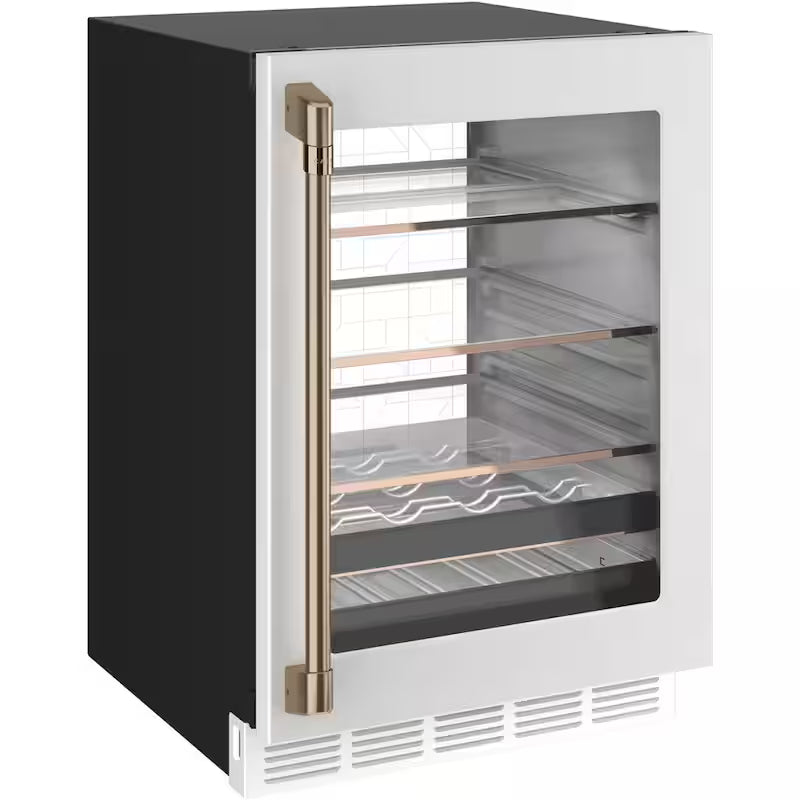 24 in. 14-Bottle Wine and 126-Can Beverage Cooler in Matte White G7856
