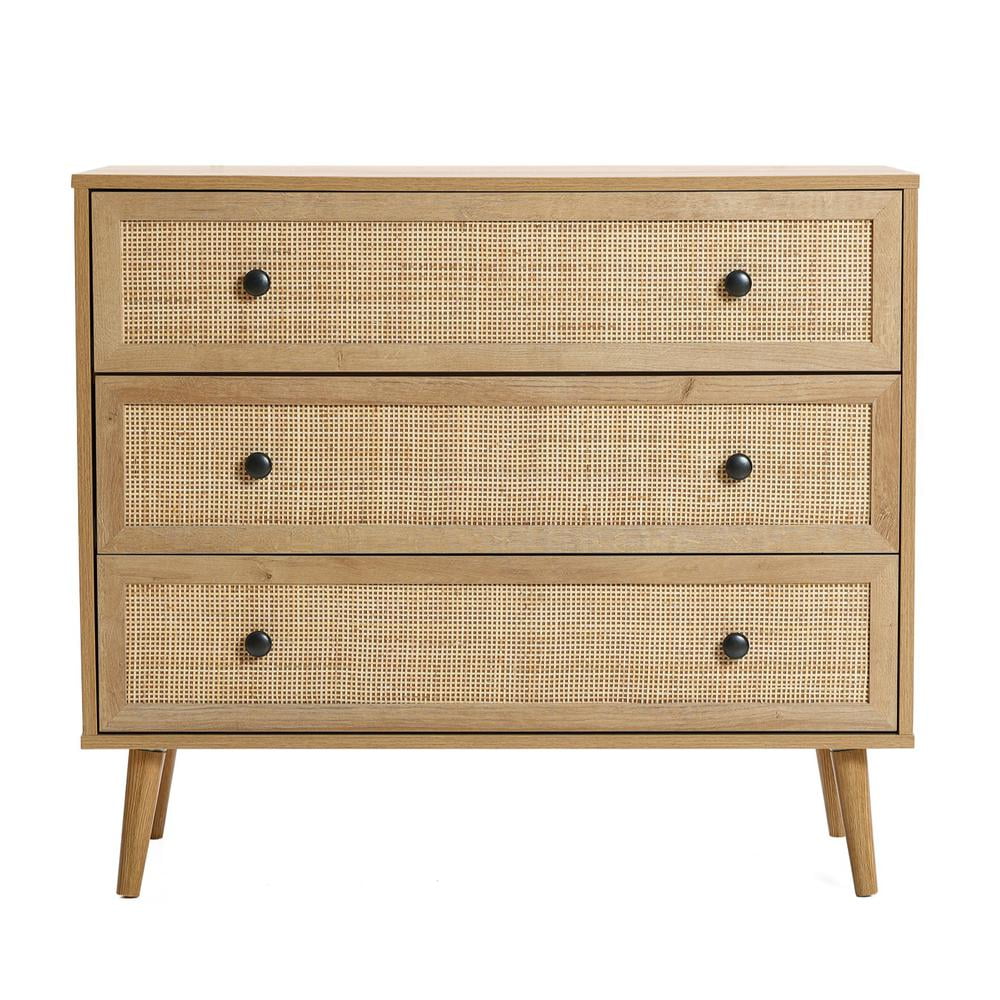 Light Oak Finish 3-Drawer Wood Dresser F9916