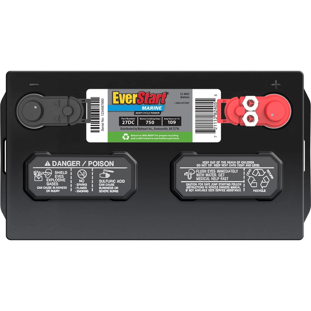 Lead Acid Marine & RV Deep Cycle Battery Group Size 27DC 12 Volt 750 MCA K559