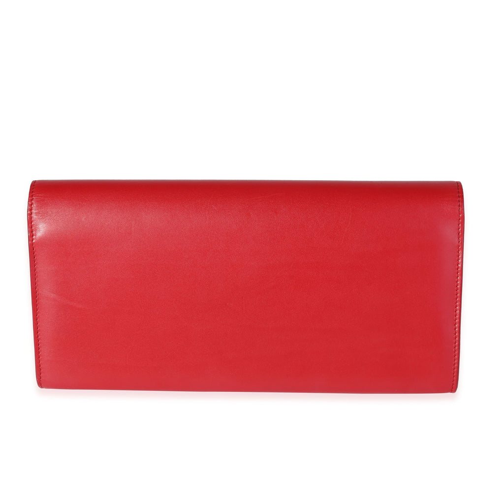 Red Smooth Calfskin Clutch A349547