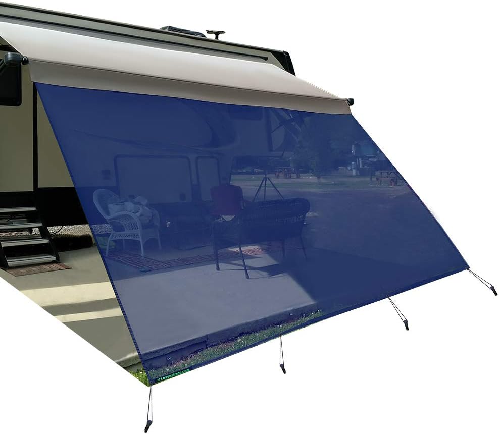 Black Mesh RV Awning Sun Shade Screen 8' X 15' 3'' B4003