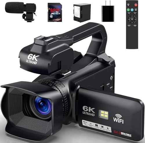 6K Camcorder Video Camera 64MP IR Night Vision 18X Digital Zoom 4.0 Inch Touch Screen with WiFi L208