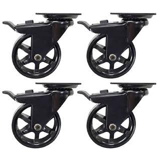 3 inch Black Polyurethane Casters, 4 Pack K8787