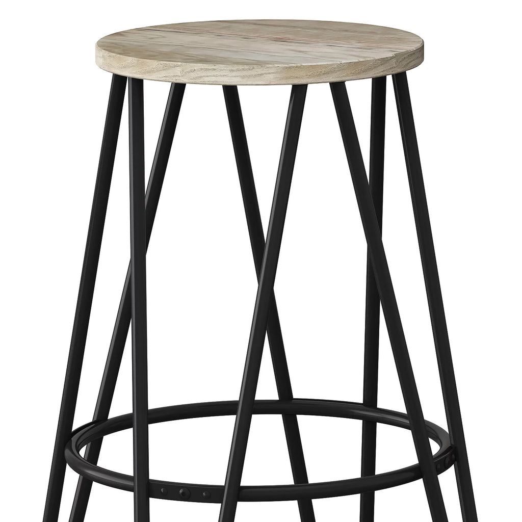 26" Wood Seat Stool Set of 2 S733826