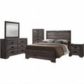 5 Piece King Bed Dresser Mirror Chest Nightstand Bedroom Suite B91537