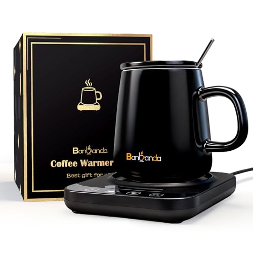 36W Electric Smart Coffee Mug Warmer Set with Timer, Black 14oz O88534