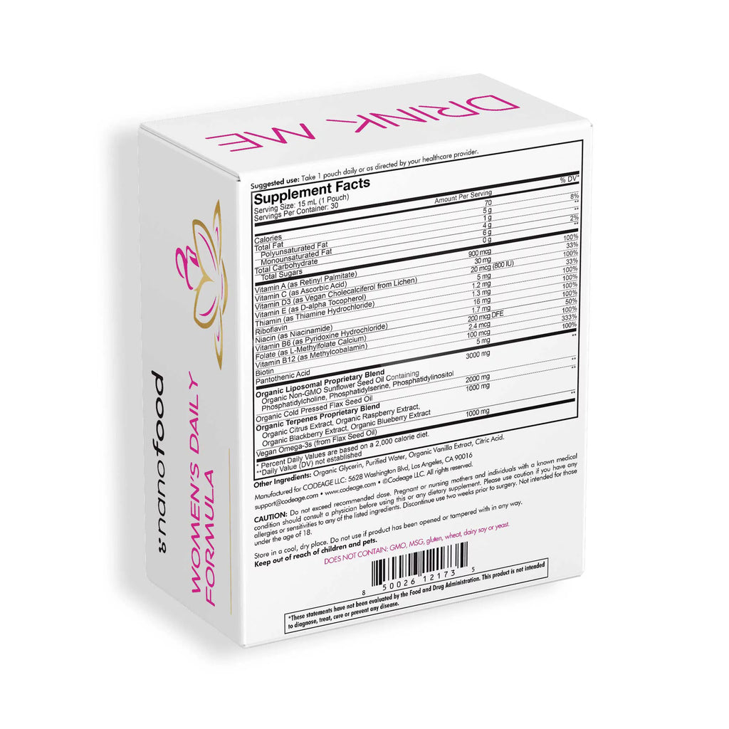 Sugar-Free Vegan Multivitamin Liquid Sachet Supplement, 30 Pouches F24939