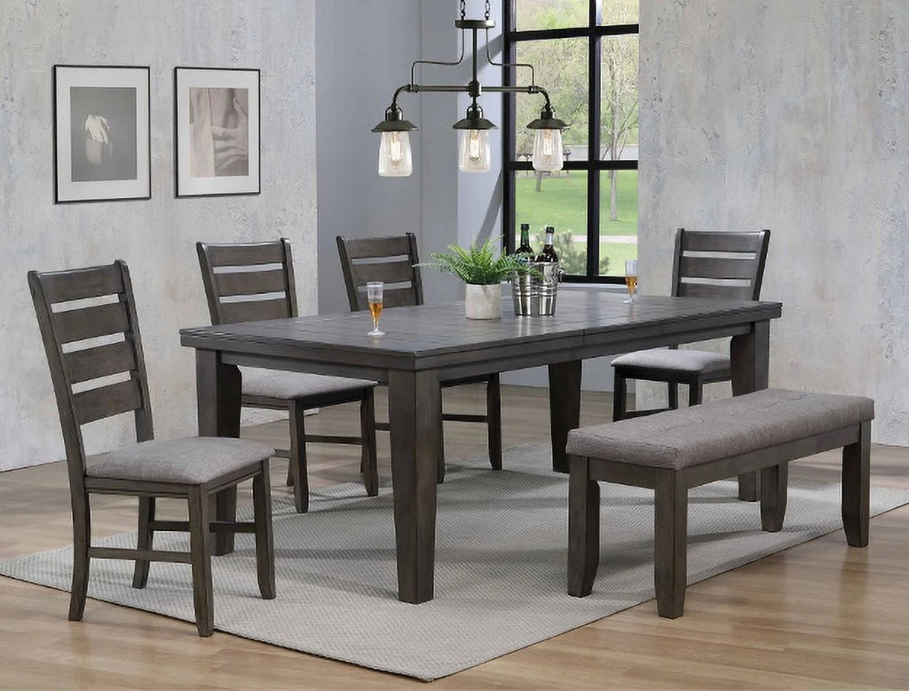 Grey Padded Seat Wooden Frame Side Chair G9411