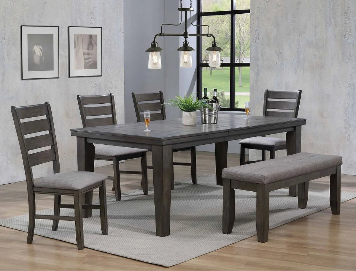 Grey Padded Seat Wooden Frame Side Chair G9411