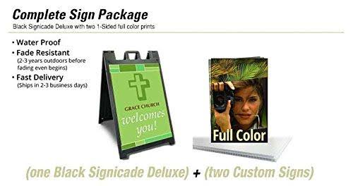 Black Signicade Deluxe with Two Custom Printed Signs J843
