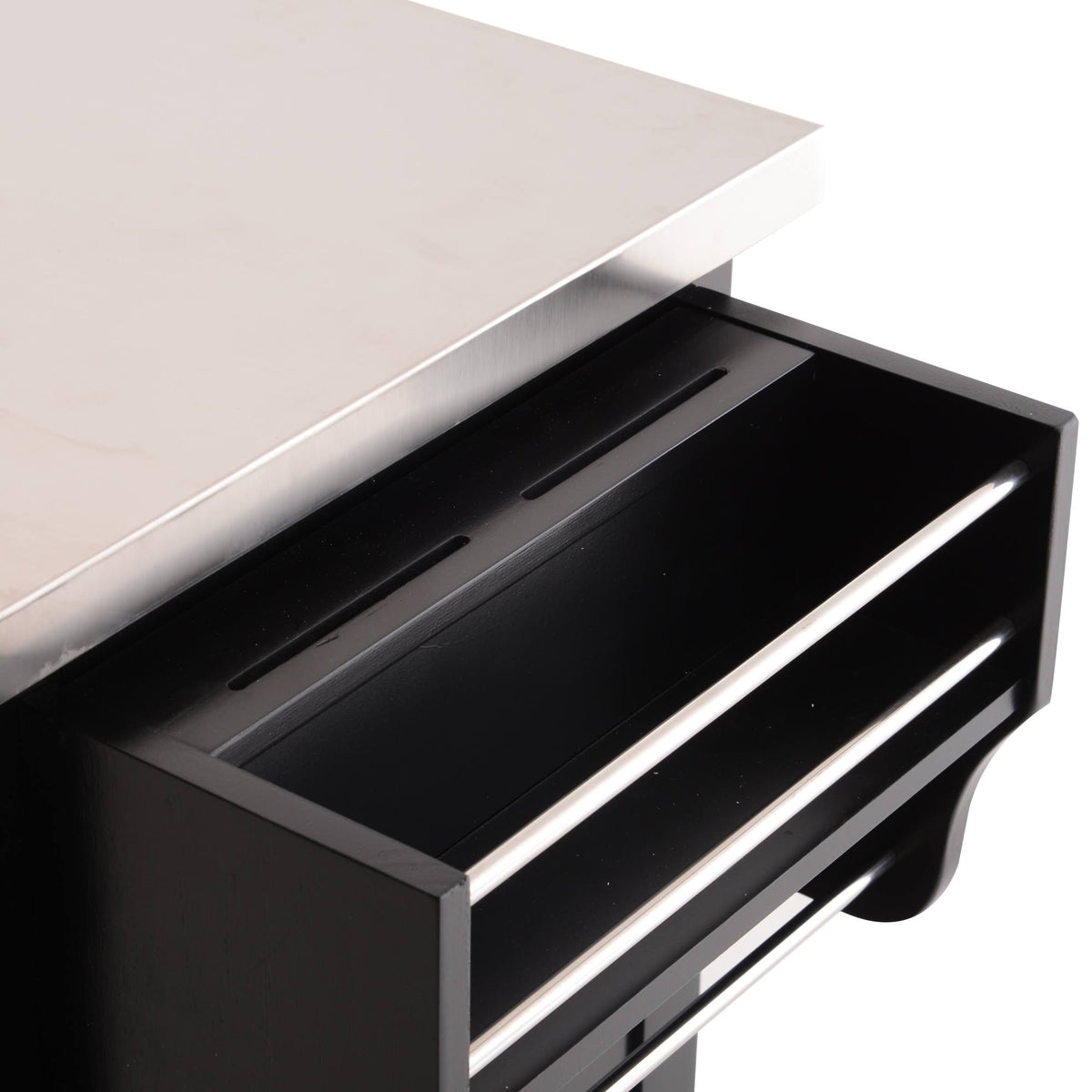 Wood Stainless Steel Rolling Kitchen Island Utility Cart G633396
