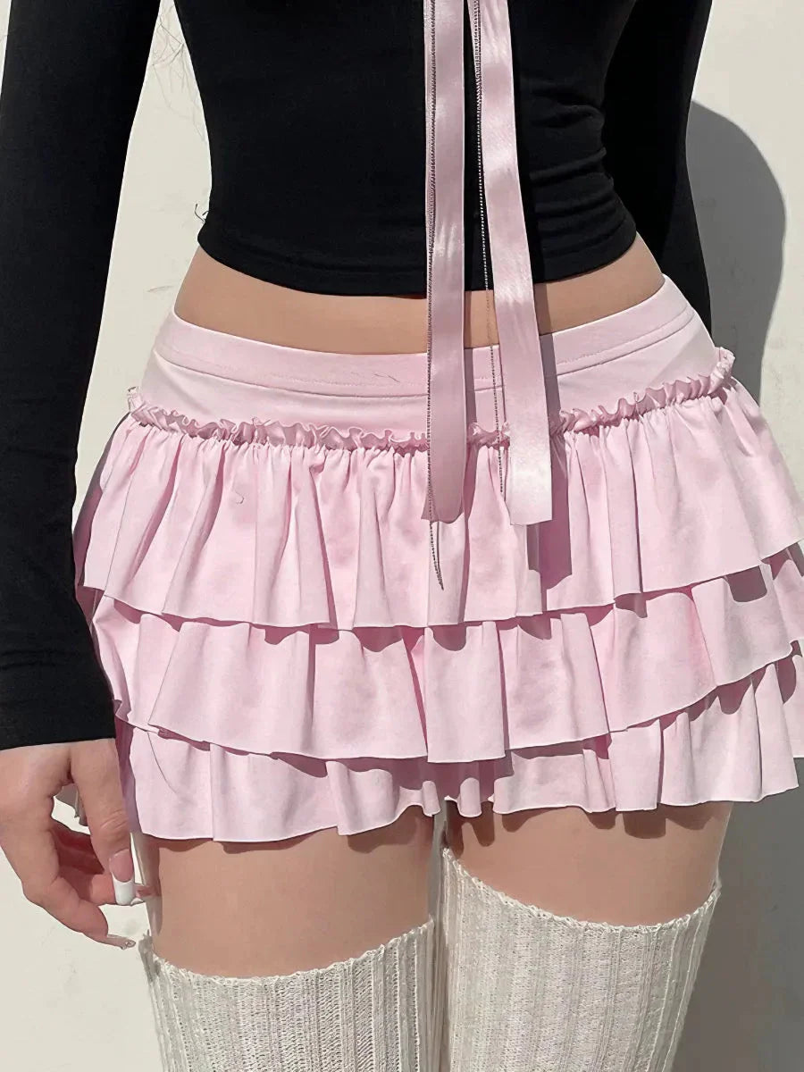 Pink Ruffled Mini Skort H850180