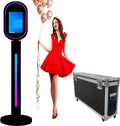 Black 13.3 In Portable Touch Mirror Photo Booth with Ring Light and Flight Case X447