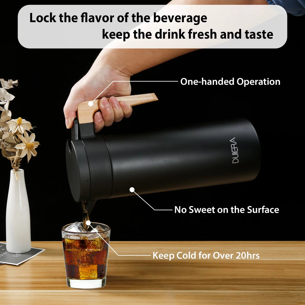 Black Stainless Steel 51 Ounces Thermal Coffee Carafe Z53075