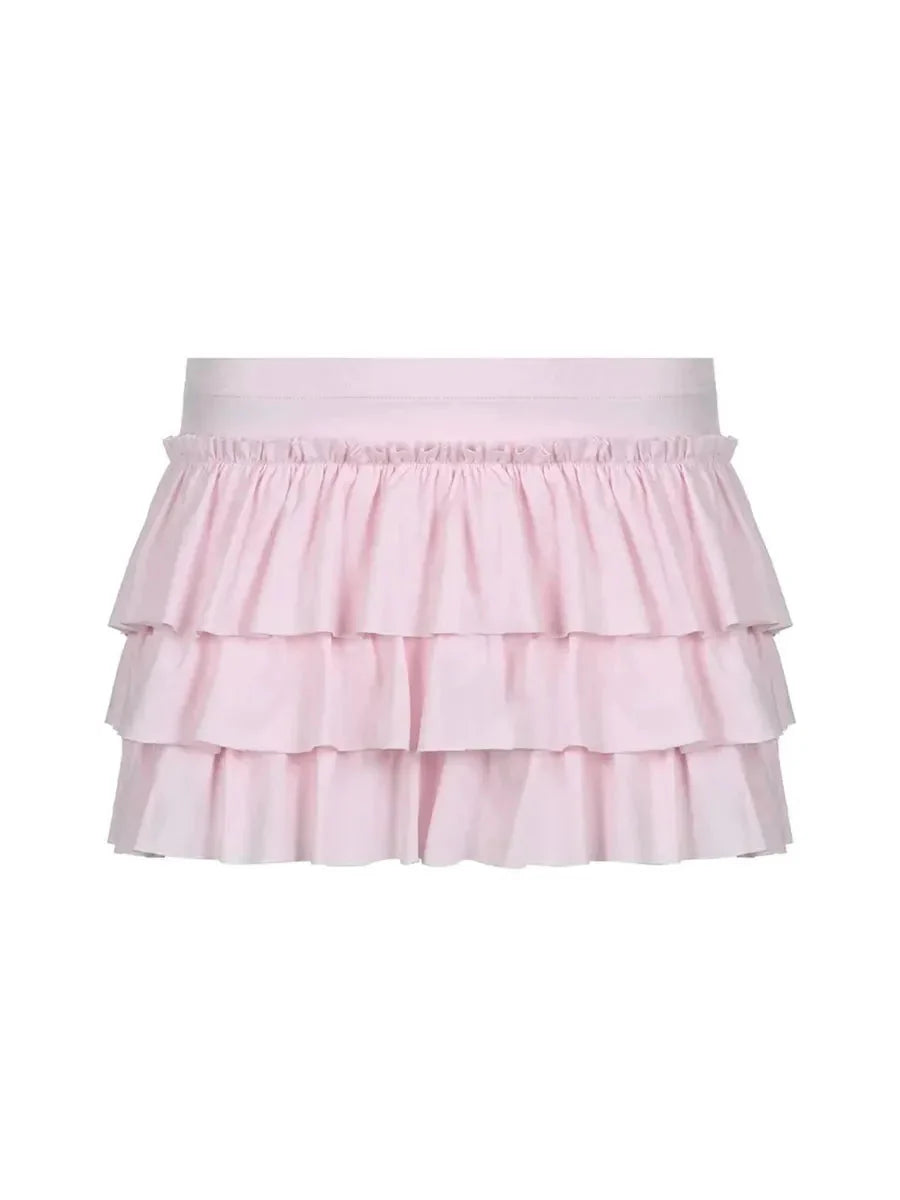 Pink Ruffled Mini Skort H850180