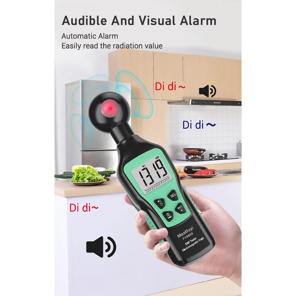 Digital Electromagnetic Field Tester Hand-held Radiation Detector with Flashlight U880