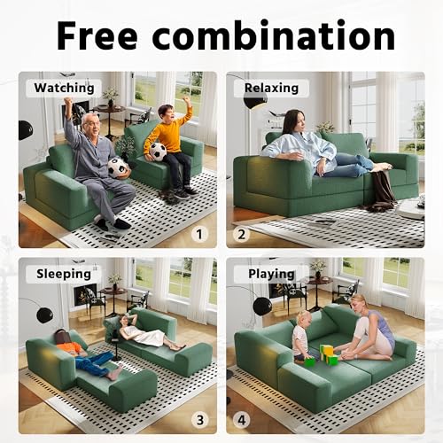 Beige Knitted Fabric 2 Seater Modular Sectional Sofa with 2 Pillows W3149
