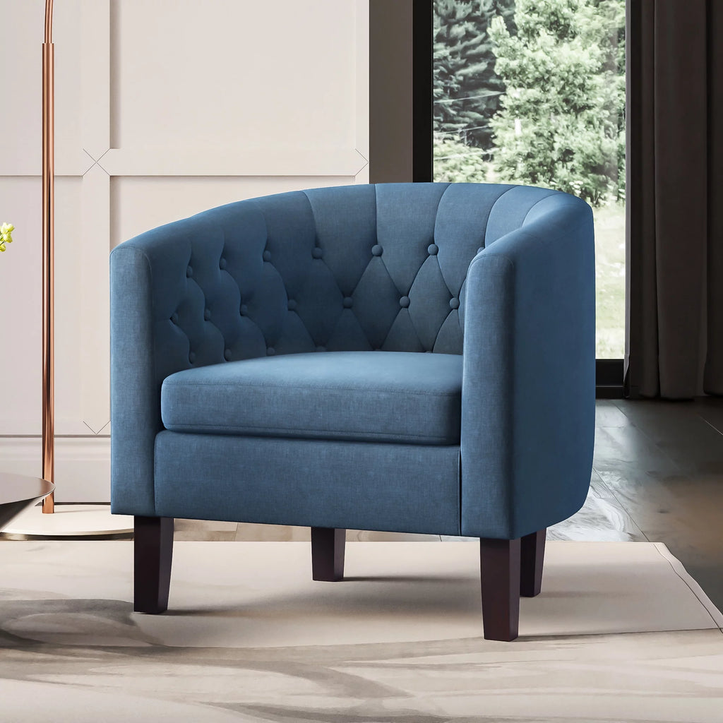 Green Tufted Barrel Accent Chair Y706
