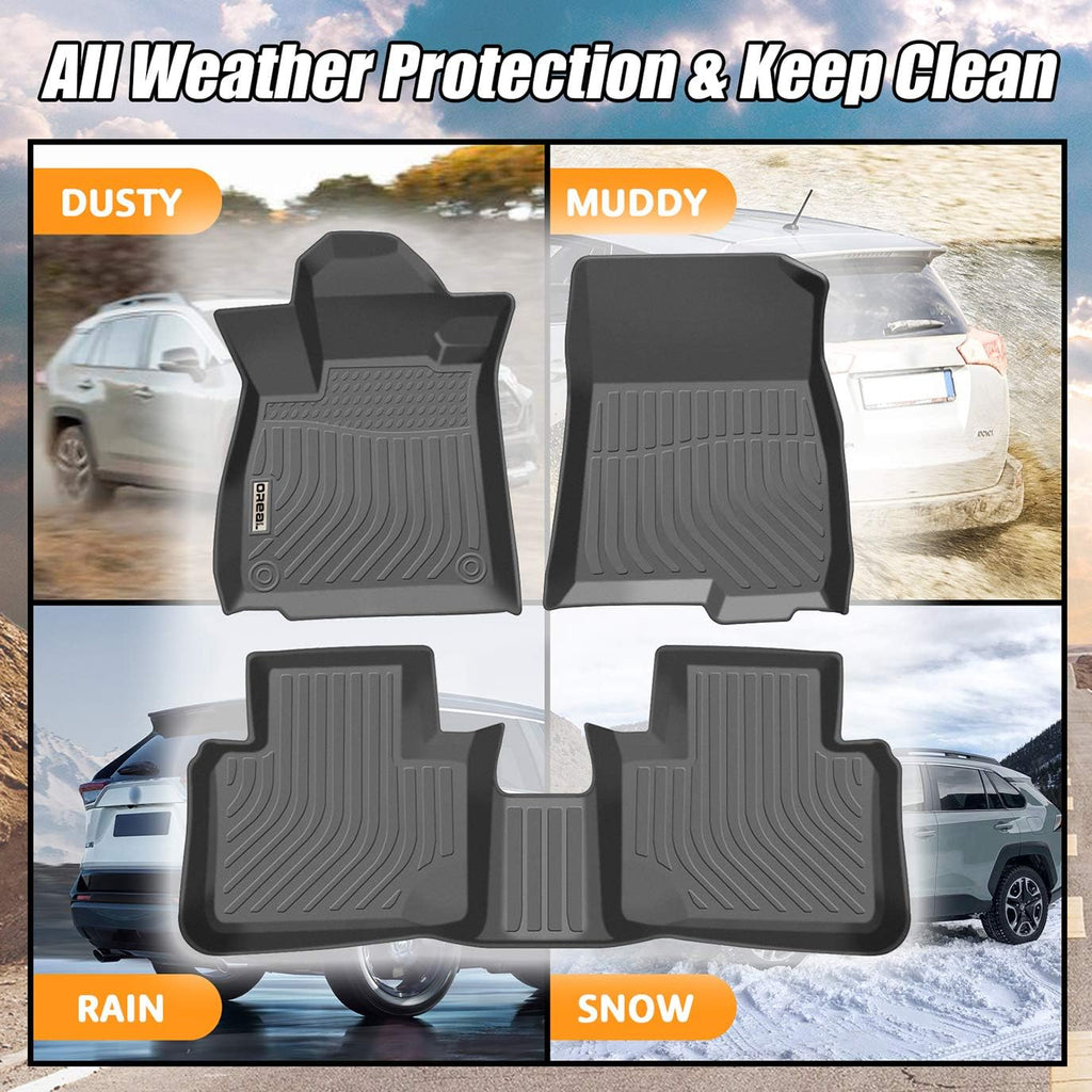 Black TPO Floor Mats Liners Front and Rear C67297
