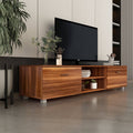 Black TV Stand with Storage Cabinet and Open Shelves T9121