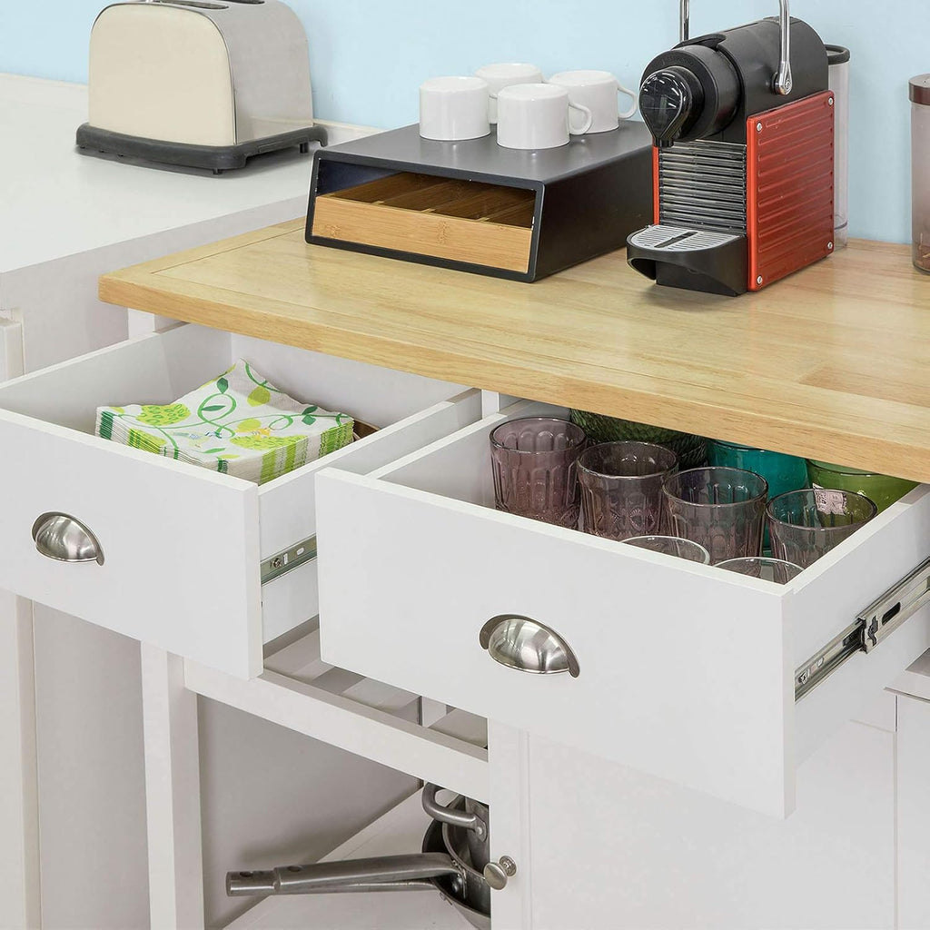 Kitchen Cart with Rubber Wood Top and Drawer G45108