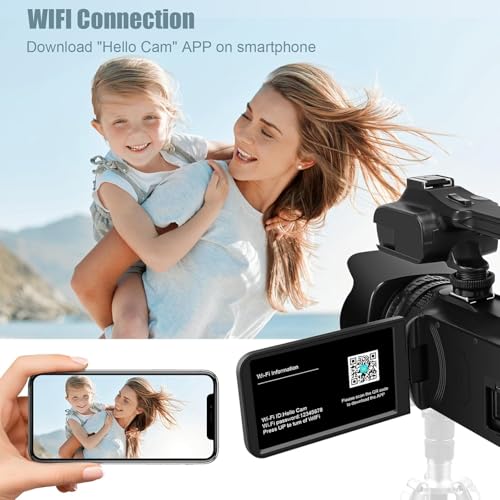 6K Camcorder Video Camera 64MP IR Night Vision 18X Digital Zoom 4.0 Inch Touch Screen with WiFi L208